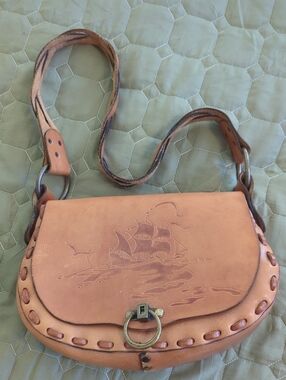 Hand Tooled Vintage Leather Handbag